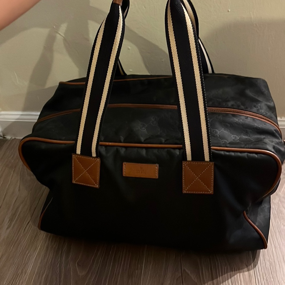 Gucci navy blue duffel bag great condition